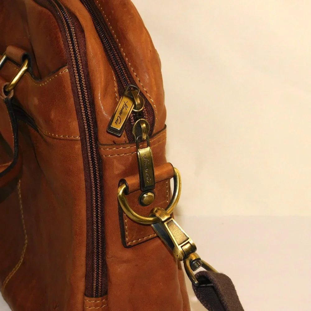 Kenneth Cole Leather Laptop Computer Business Briefcase Bag